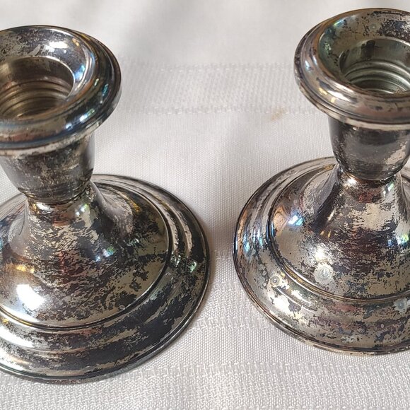 Vintage Gorham Sterling Silver pair Candlestick Holders #948 with original box - Picture 1 of 8